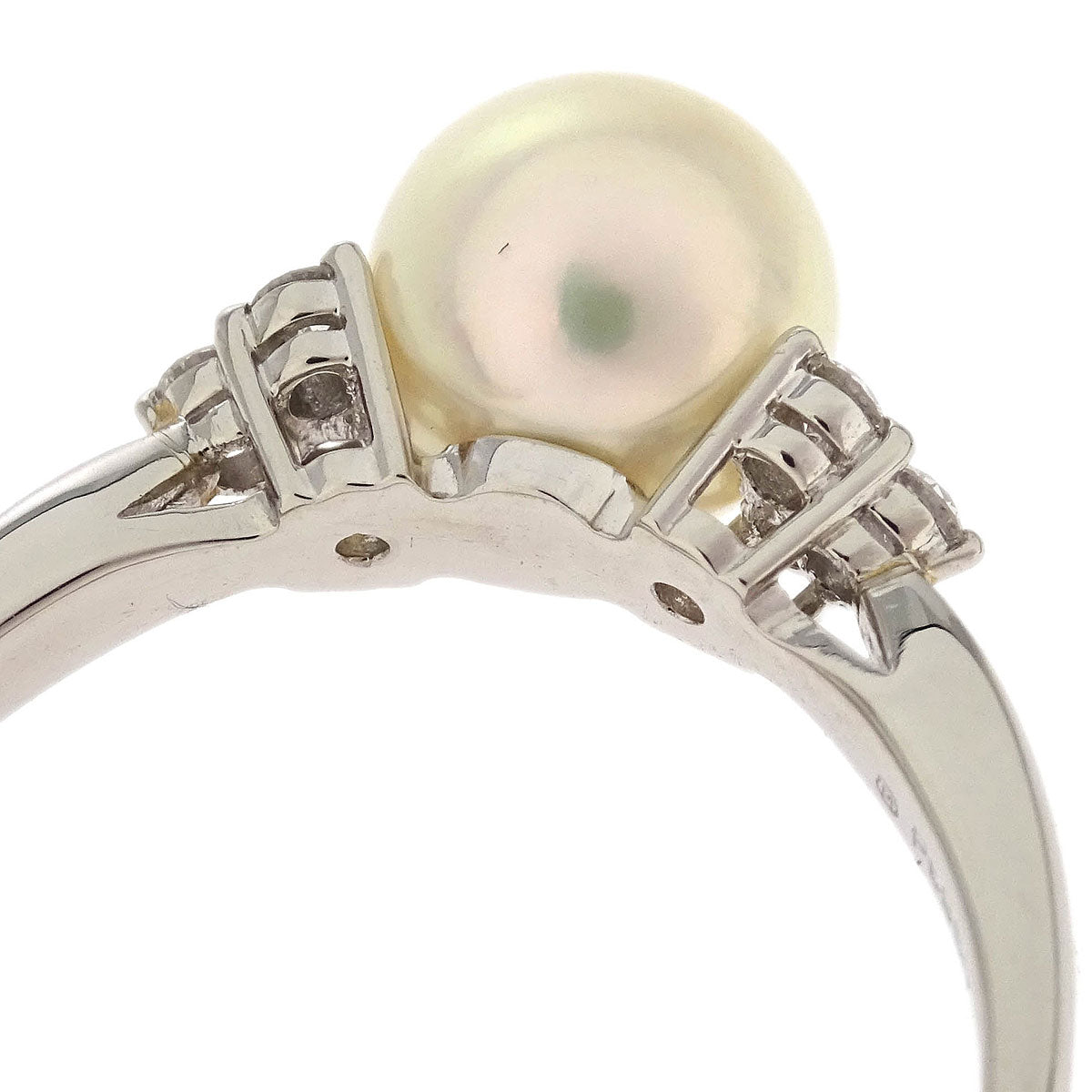 Mikimoto Ring Pt950 Genuine Pearl Silver #61