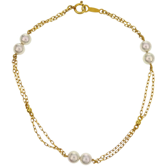 Mikimoto Bracelet 18K Genuine Pearl Gold