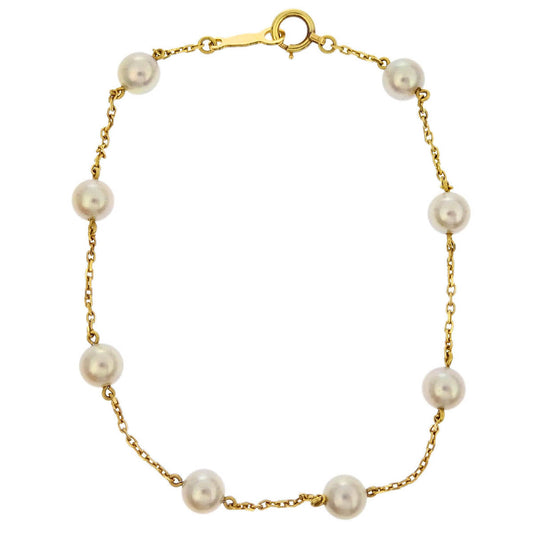 Mikimoto Bracelet 14K Genuine Pearl Gold