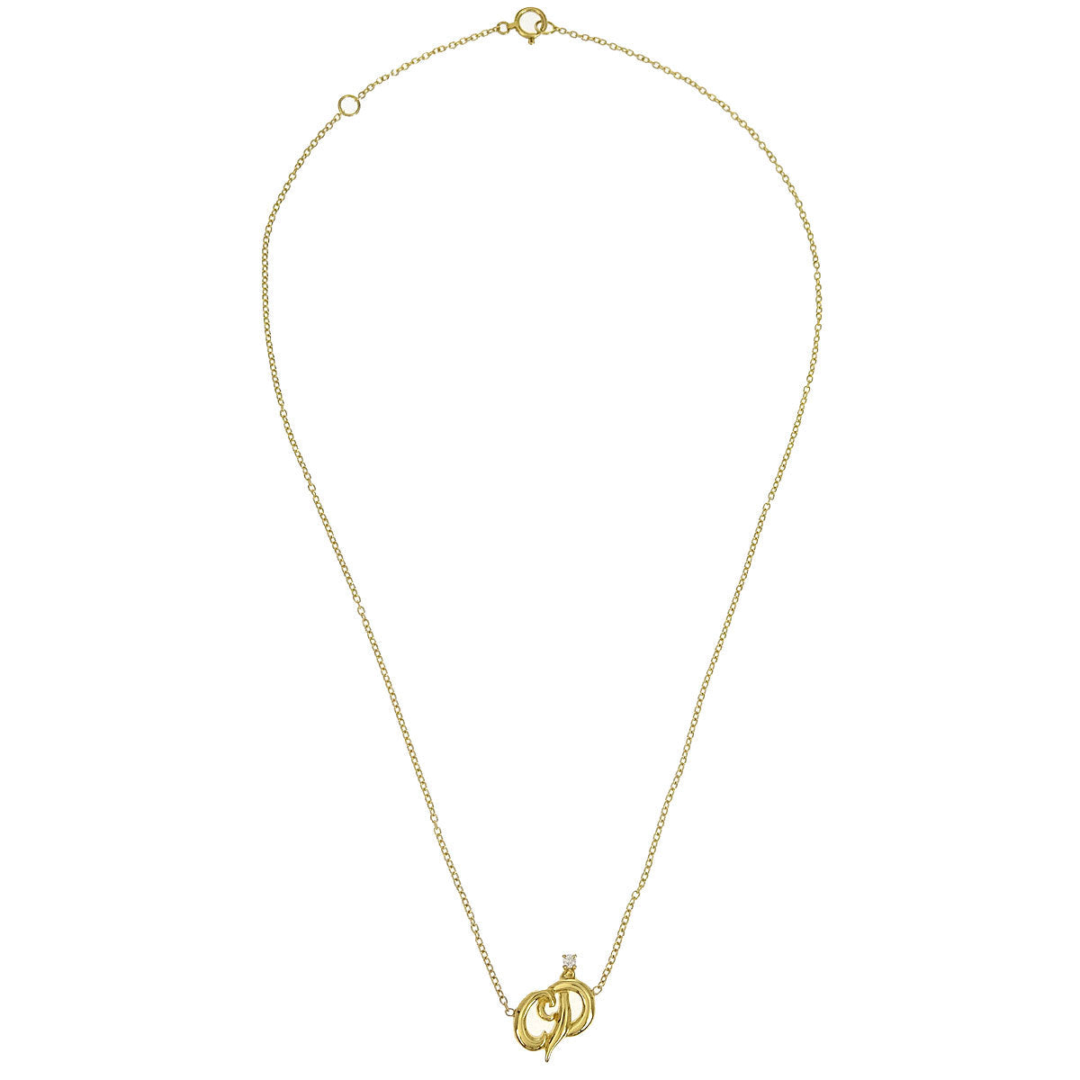 Christian Dior Pendant Necklace Au750 Diamond Gold