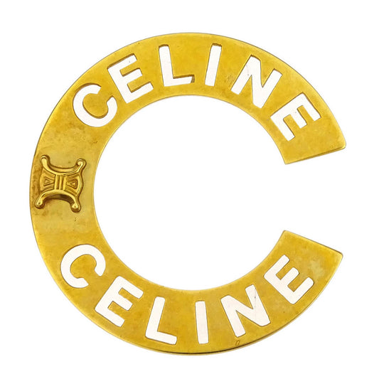 Celine Gold Pendant Top Medallion Round Circle 750