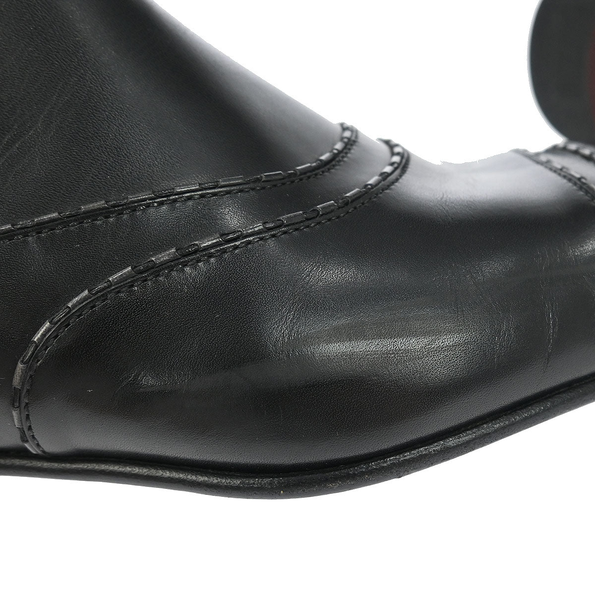 Louis Vuitton * Boots Shoes Black Leather ST0059 #8 1/2