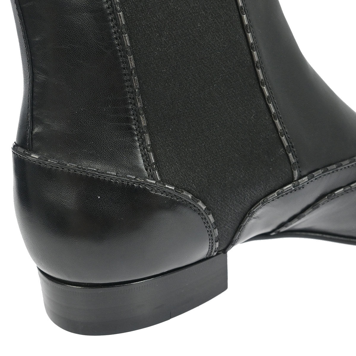Louis Vuitton * Boots Shoes Black Leather ST0059 #8 1/2