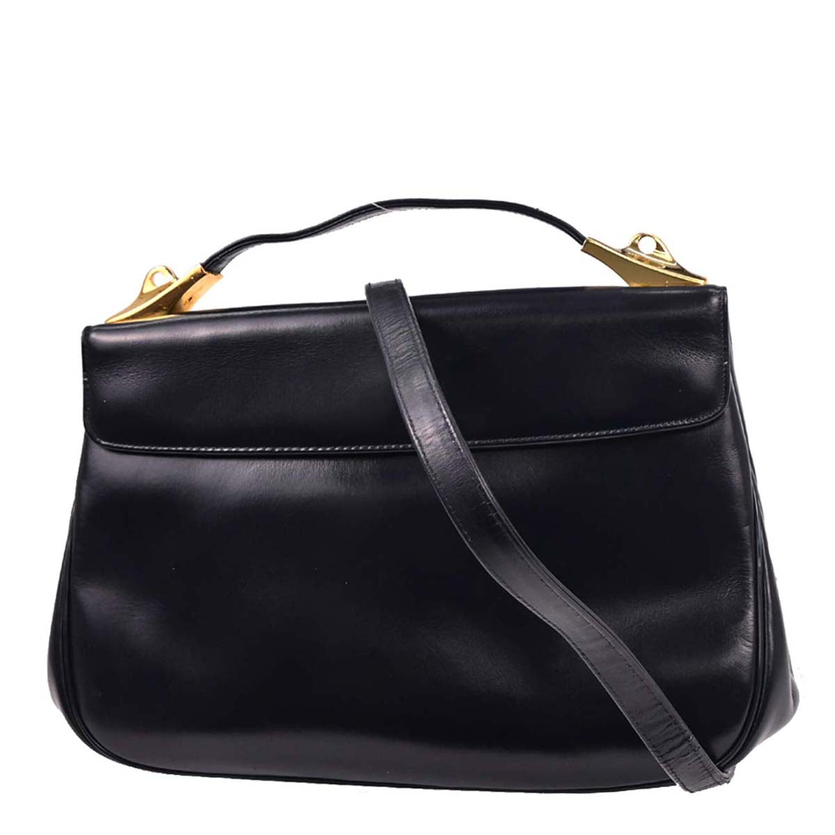 Christian Dior Navy Leather Canvas Trotter 2way Shoulder Handbag