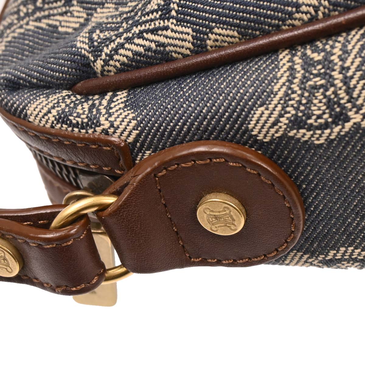 Celine Blue Denim Macadam Handbag