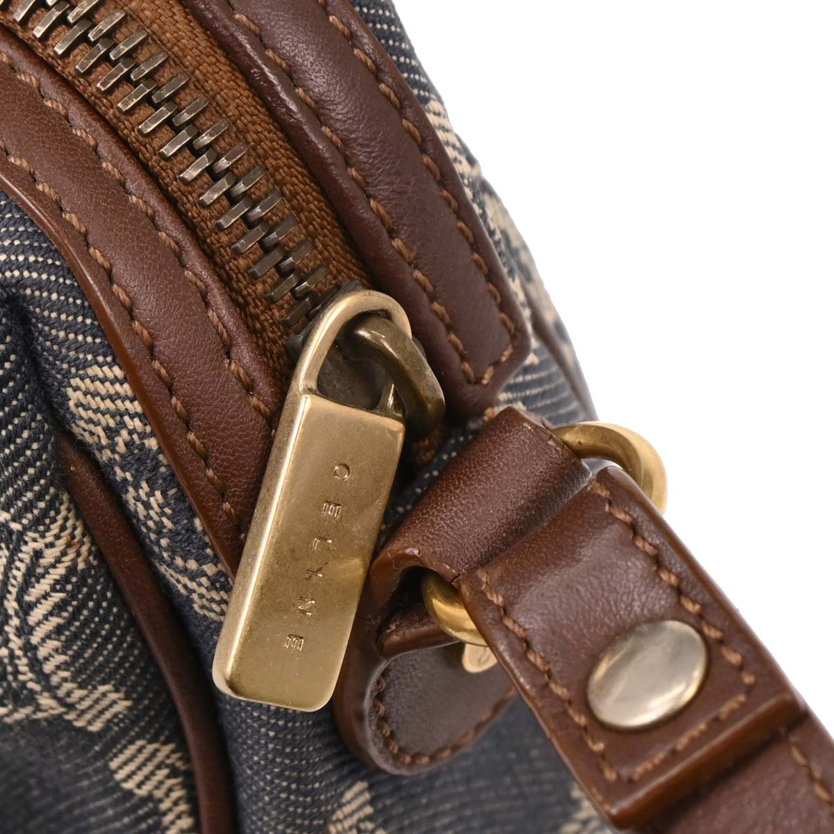 Celine Blue Denim Macadam Handbag