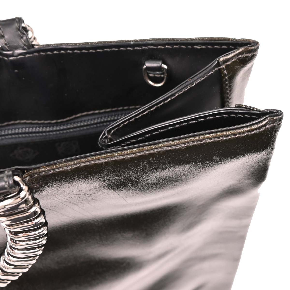 Loewe Black Leather Tote 2way Shoulder Handbag