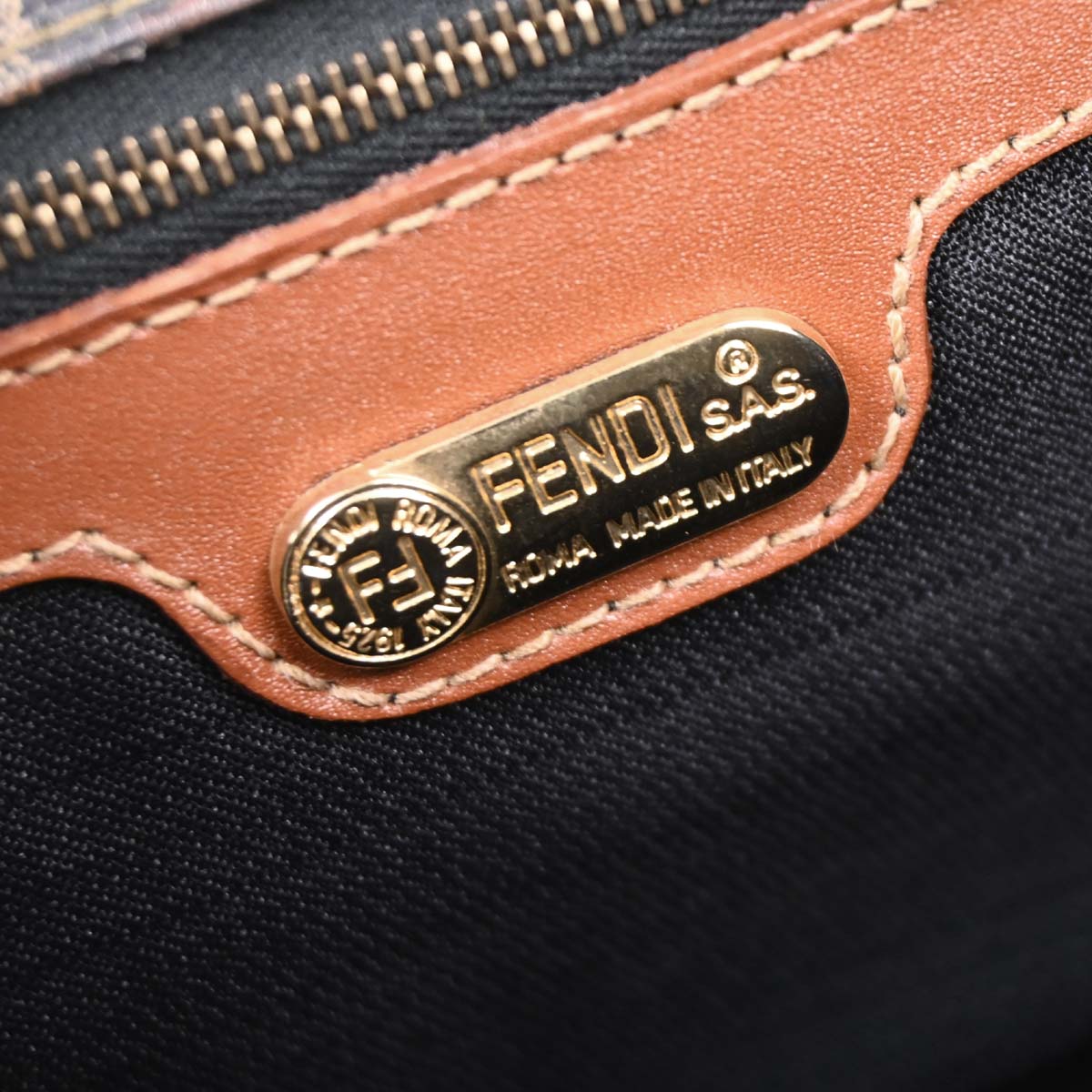 Fendi Black PVC Pequin 2way Shoulder Handbag