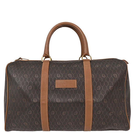 Christian Dior Dark Brown Honeycomb Duffle Handbag