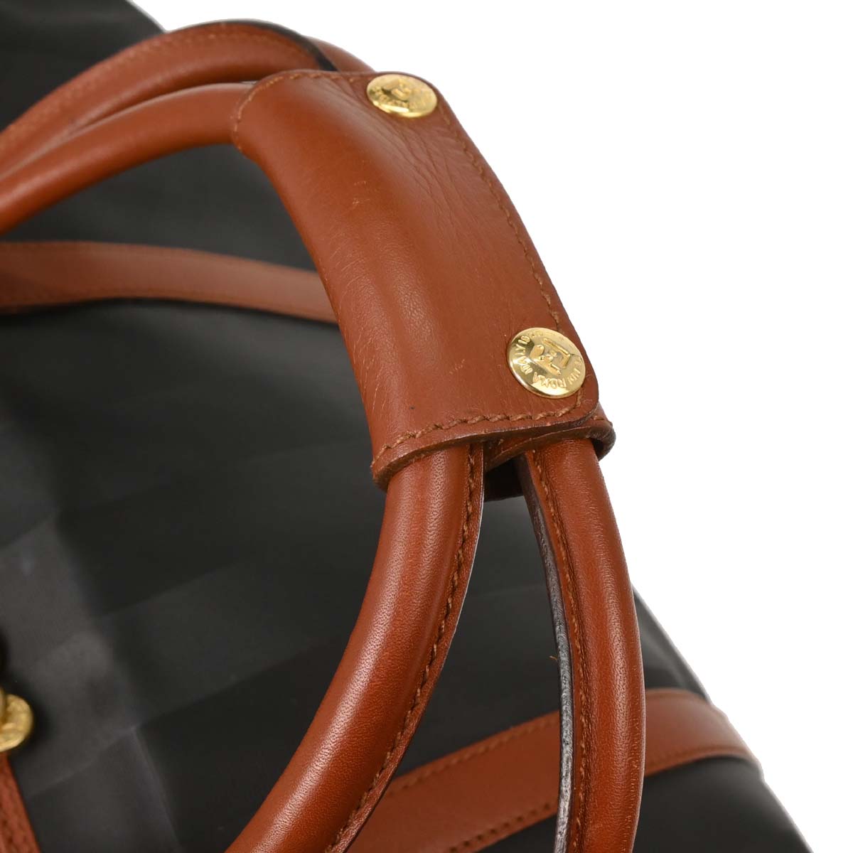 Fendi Black PVC Pequin 2way Shoulder Duffle Handbag