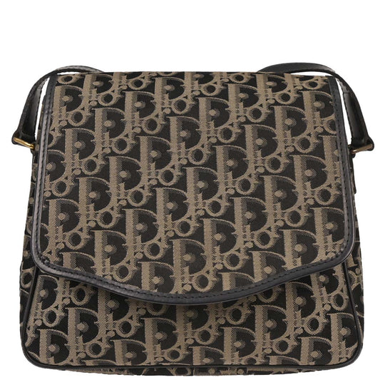 Christian Dior Black Canvas Trotter Shoulder Bag