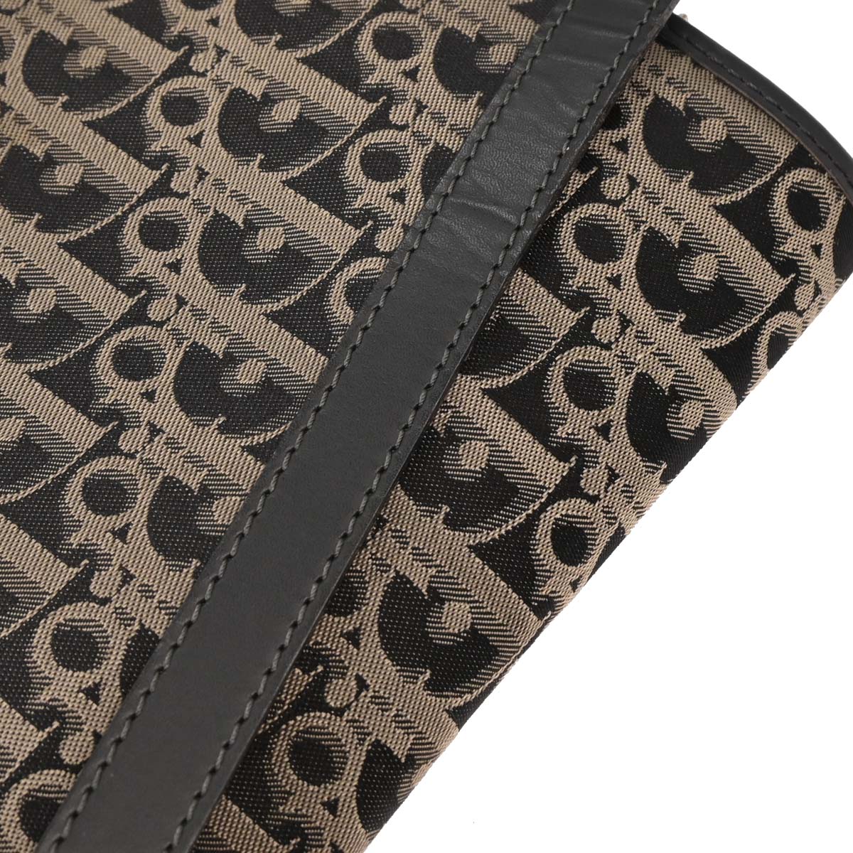 Christian Dior Black Canvas Trotter Shoulder Bag
