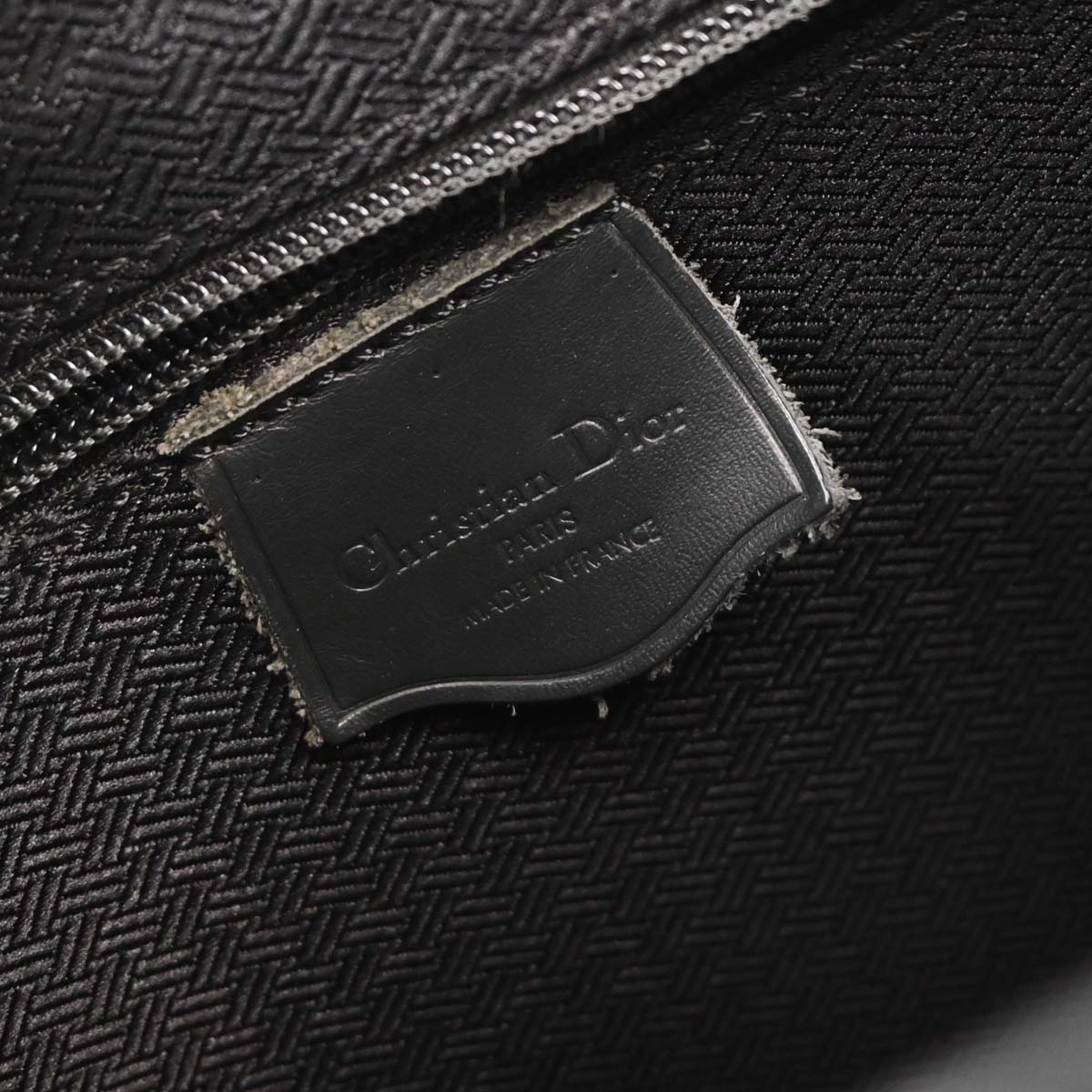 Christian Dior Black Canvas Trotter Shoulder Bag