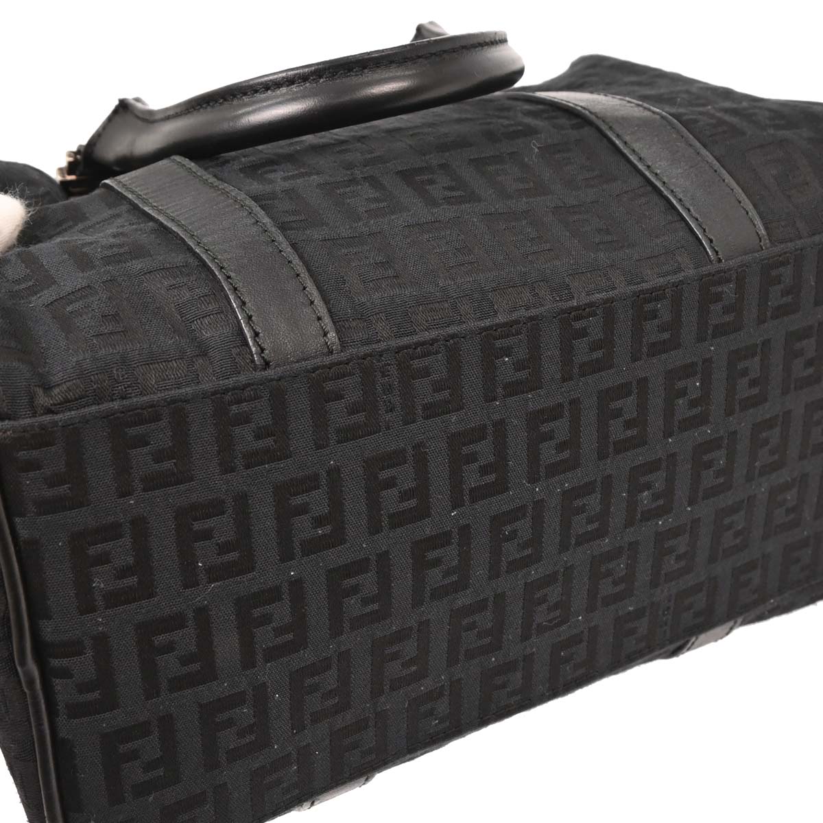 Fendi Black Canvas Zucchino Handbag