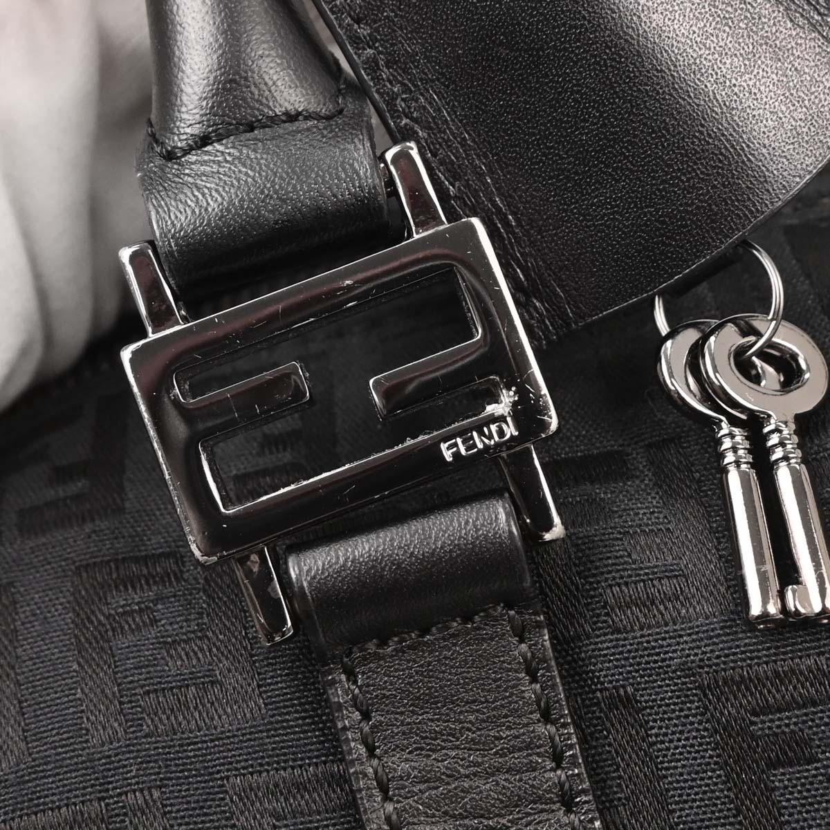 Fendi Black Canvas Zucchino Handbag