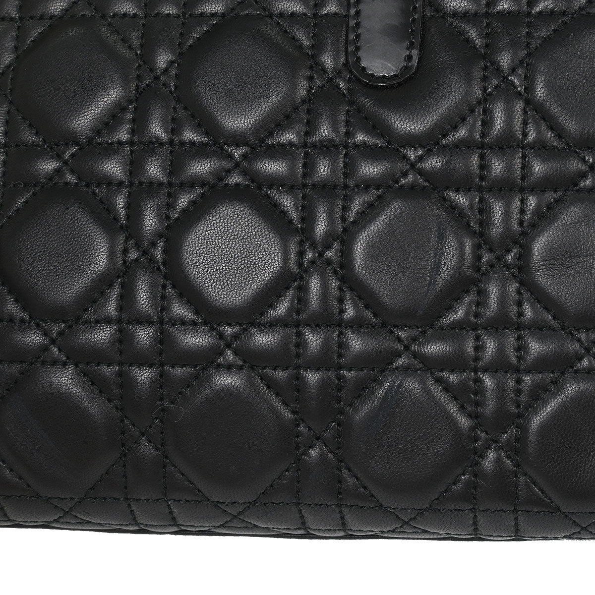 Christian Dior Black Lambskin Malice Cannage Handbag