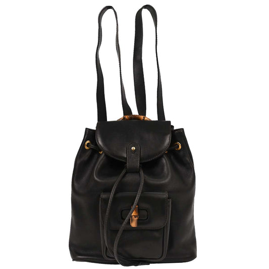 Gucci Black Bamboo Backpack