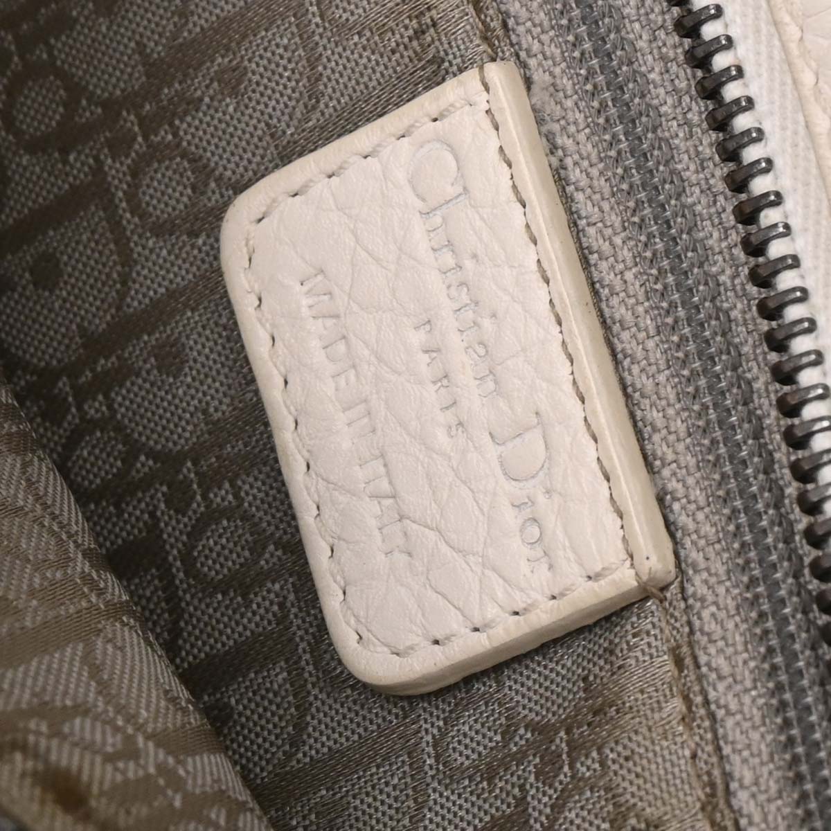 Christian Dior White Leather Gaucho Saddle Handbag