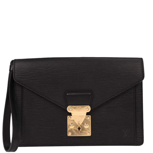 Louis Vuitton Black Epi Pochette Sellier Dragonne Clutch M52612