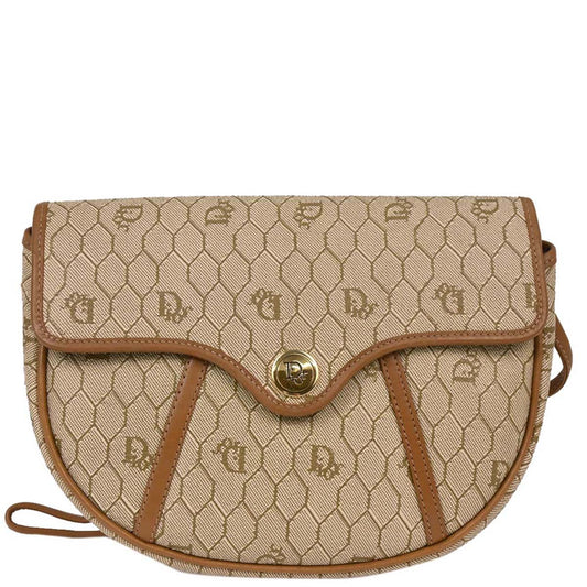 Christian Dior Beige Honeycomb Shoulder Bag