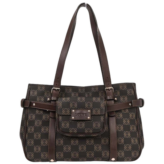 Loewe Brown PVC Anagram Handbag