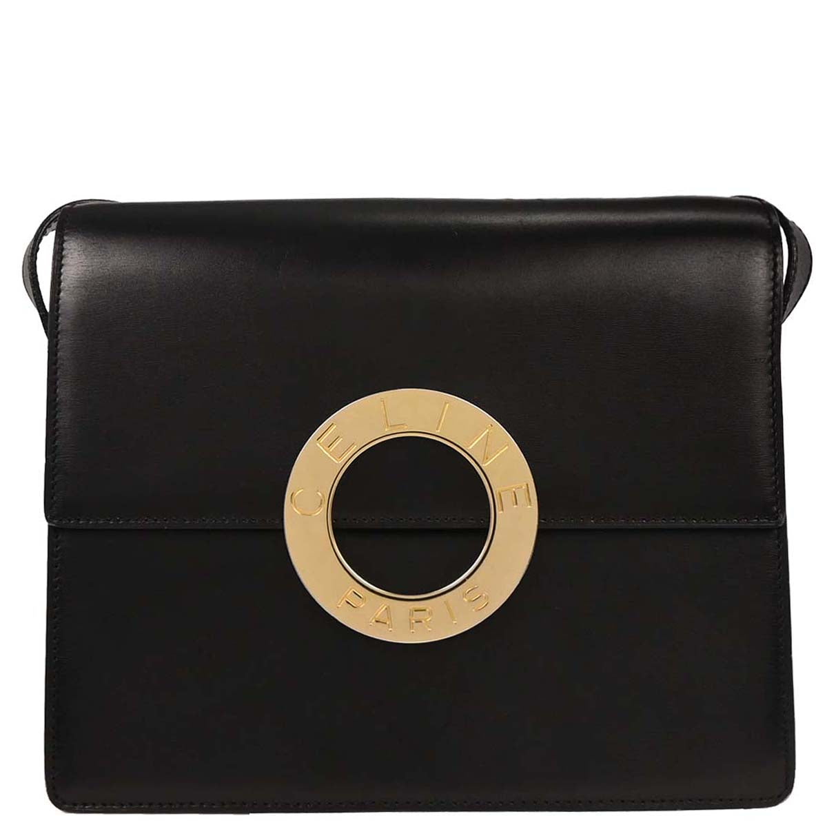 Celine Black Leather Shoulder Bag