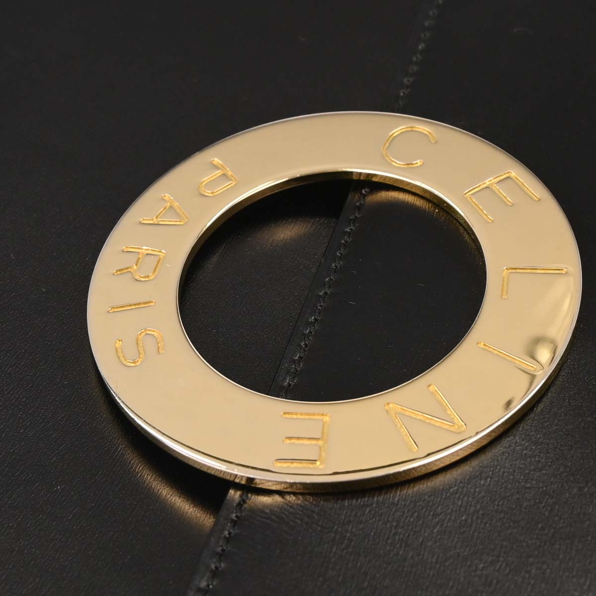 Celine Black Leather Shoulder Bag