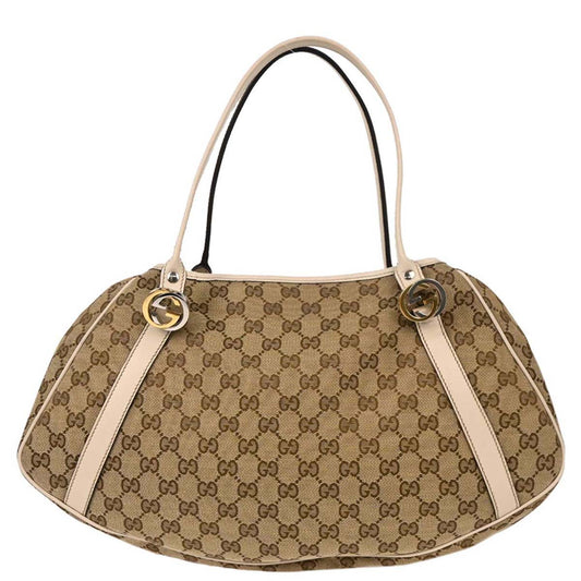 Gucci Beige White GG Tote Bag