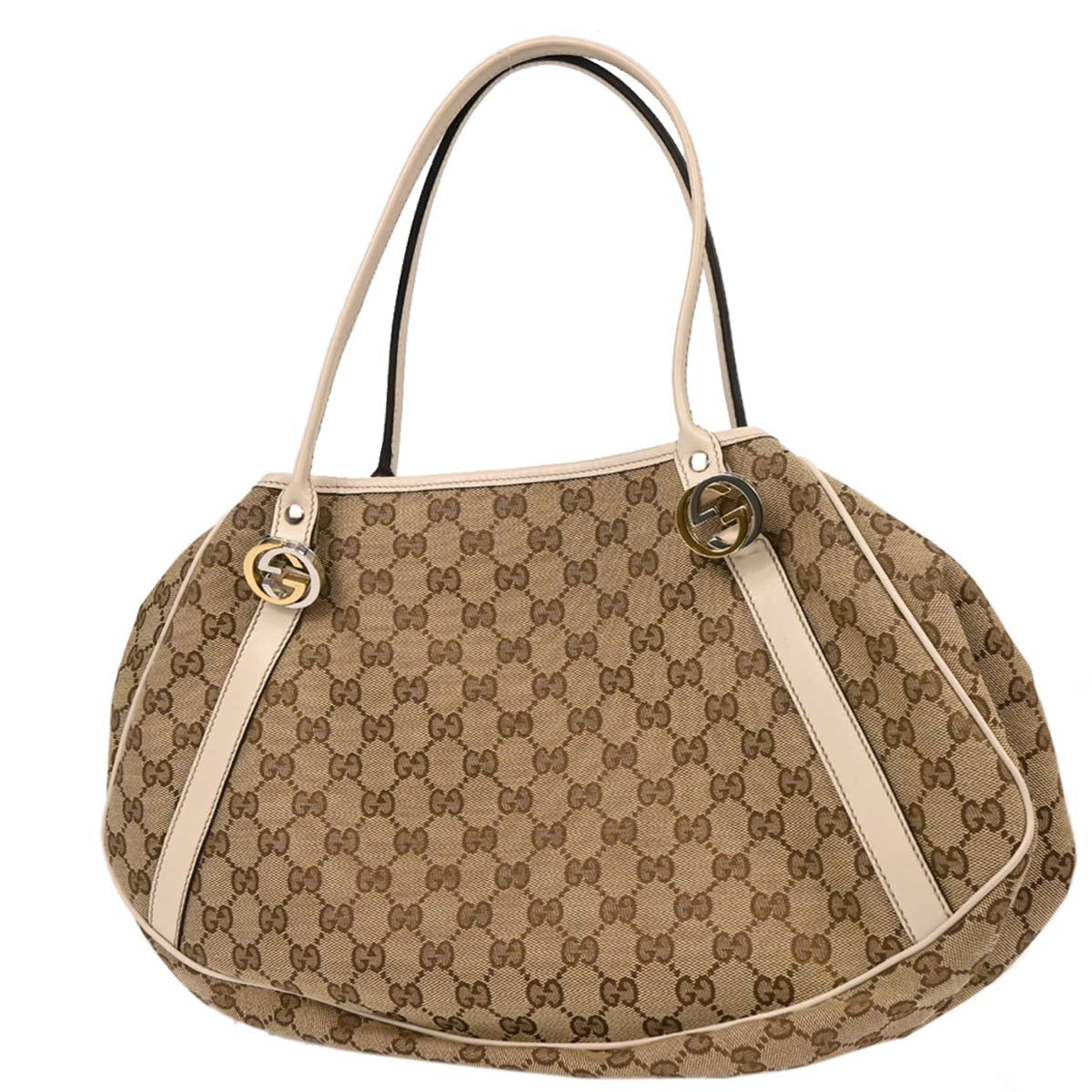 Gucci Beige White GG Tote Bag