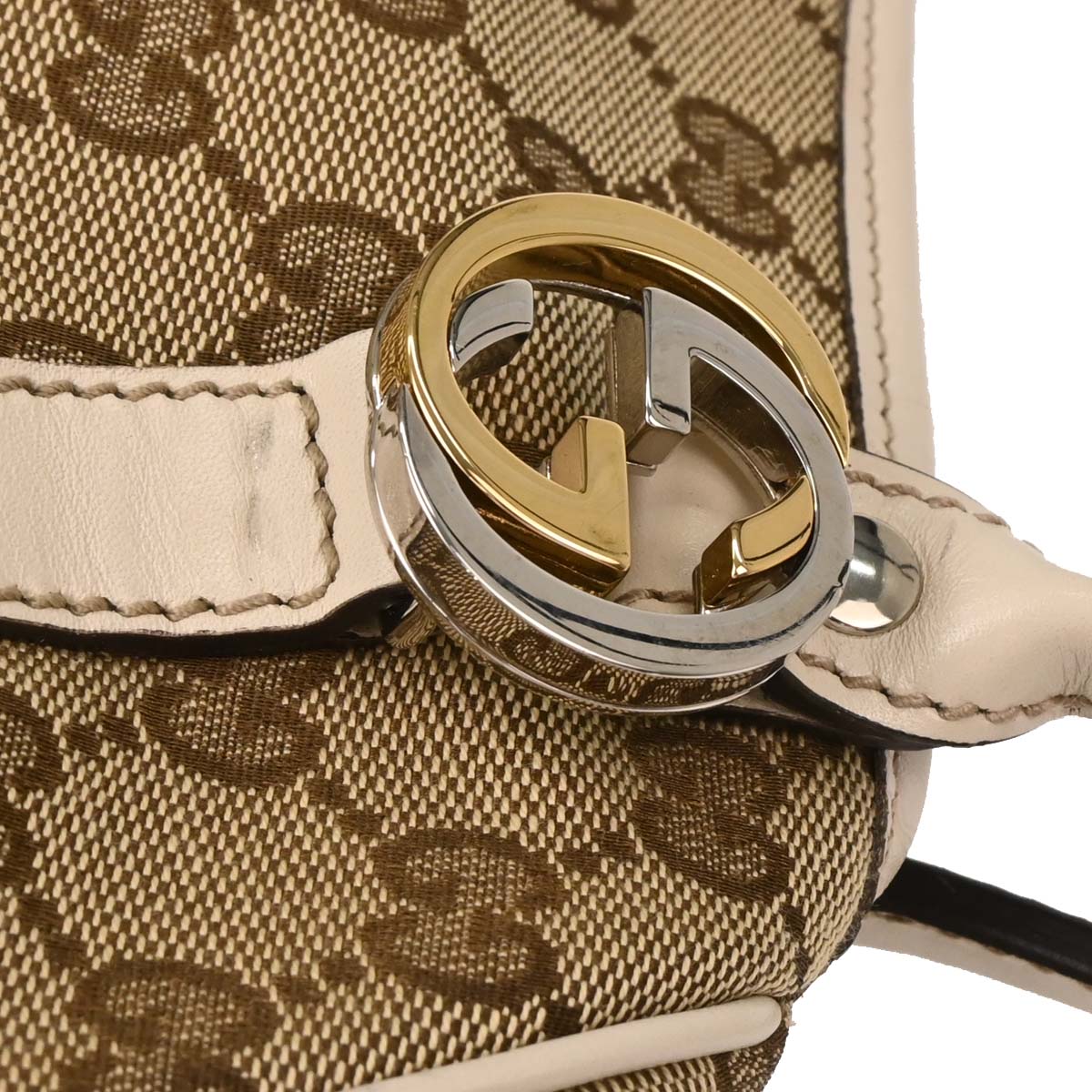 Gucci Beige White GG Tote Bag