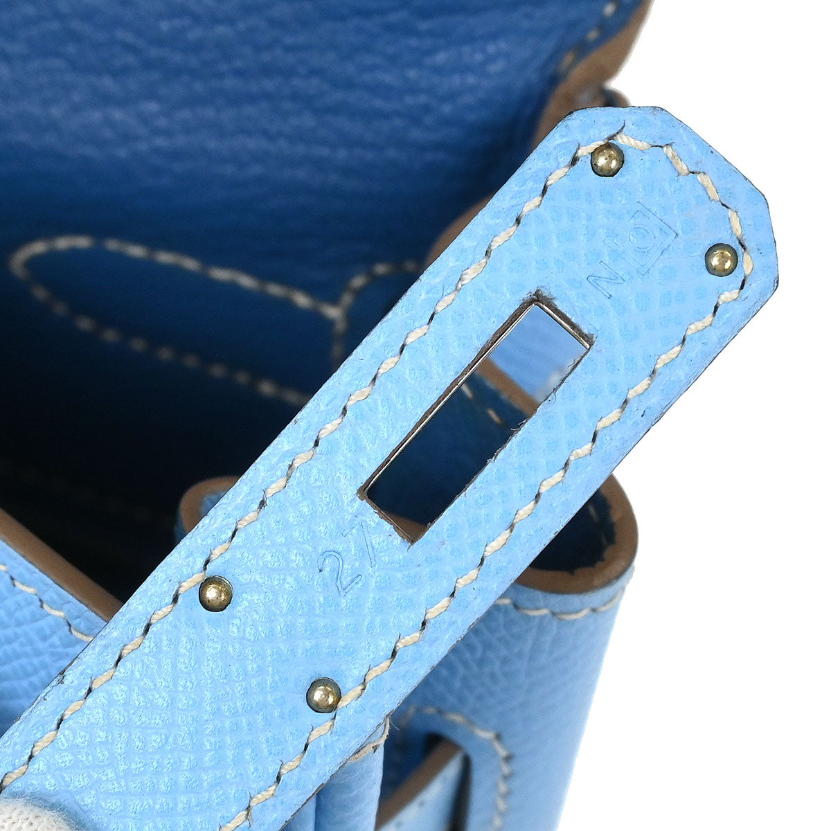 Hermes Blue Aztec Epsom Kelly 35 Retourne 2way Shoulder Handbag