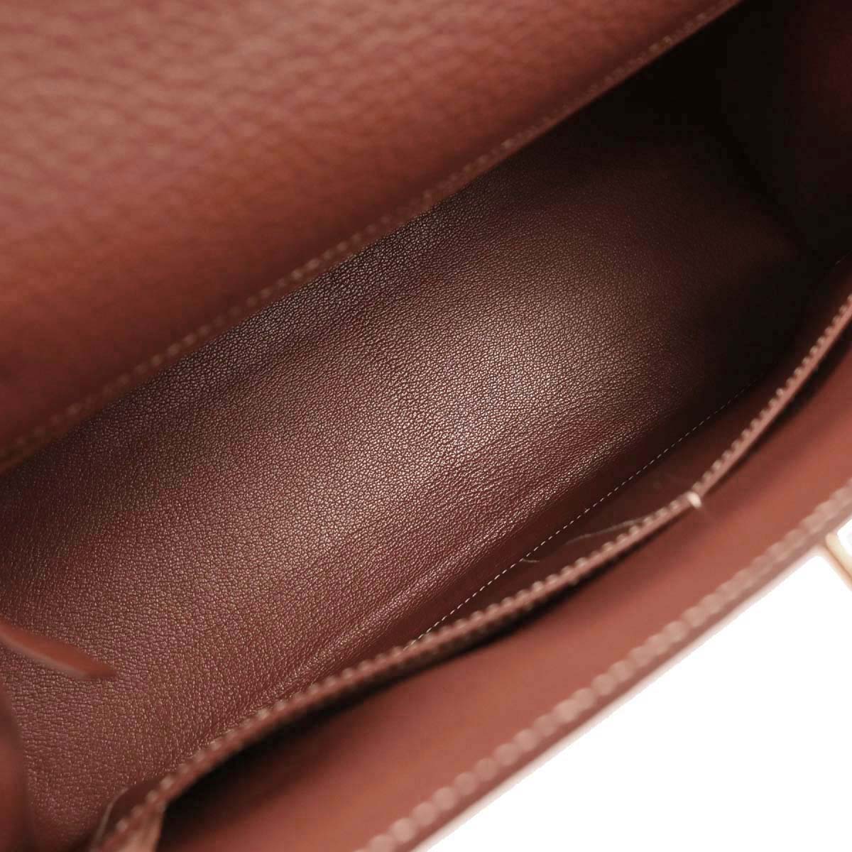 Hermes Brique Togo Kelly 32 Sellier Handbag