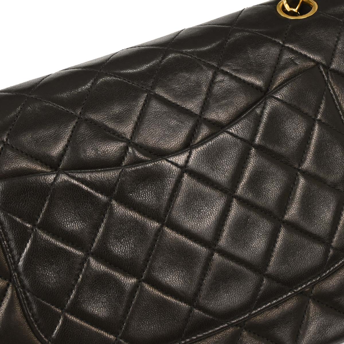 Chanel Black Lambskin Medium Classic Double Flap Shoulder Bag