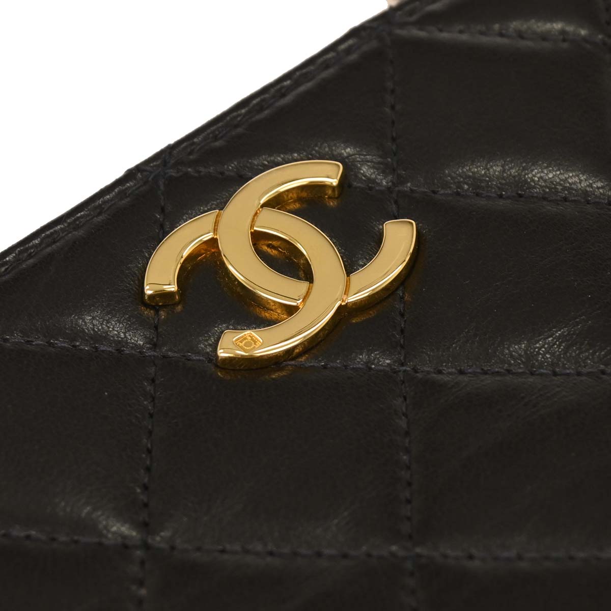 Chanel Black Lambskin Turnlock Mini Full Flap Shoulder Bag