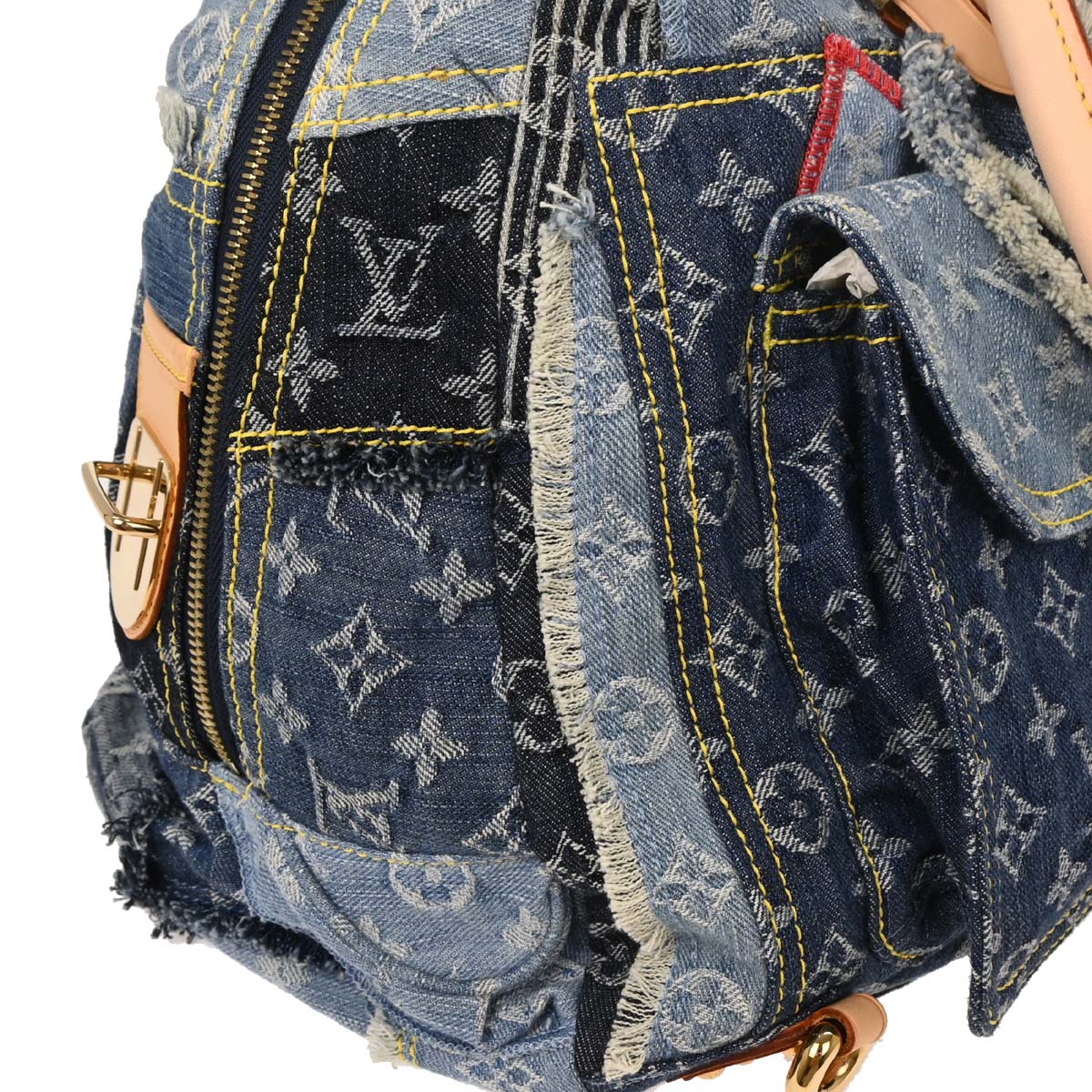 Louis Vuitton Blue Monogram Denim Patchwork Bowly Handbag M95376