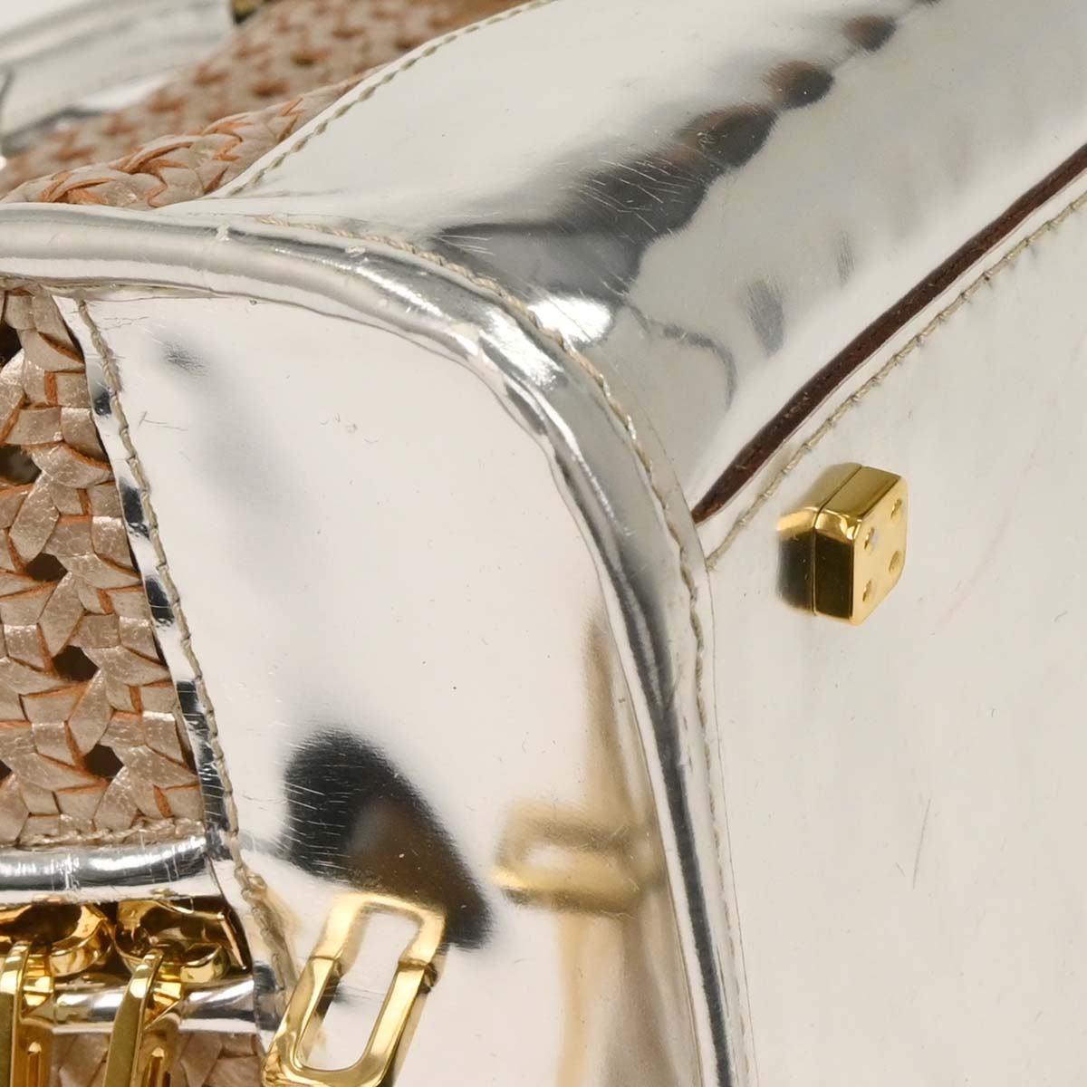 Loewe Silver Leather Amazona 36 Handbag