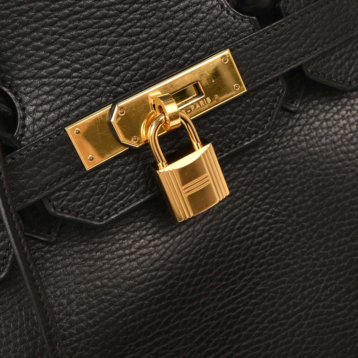 Hermes Black Ardennes Birkin 35 Handbag