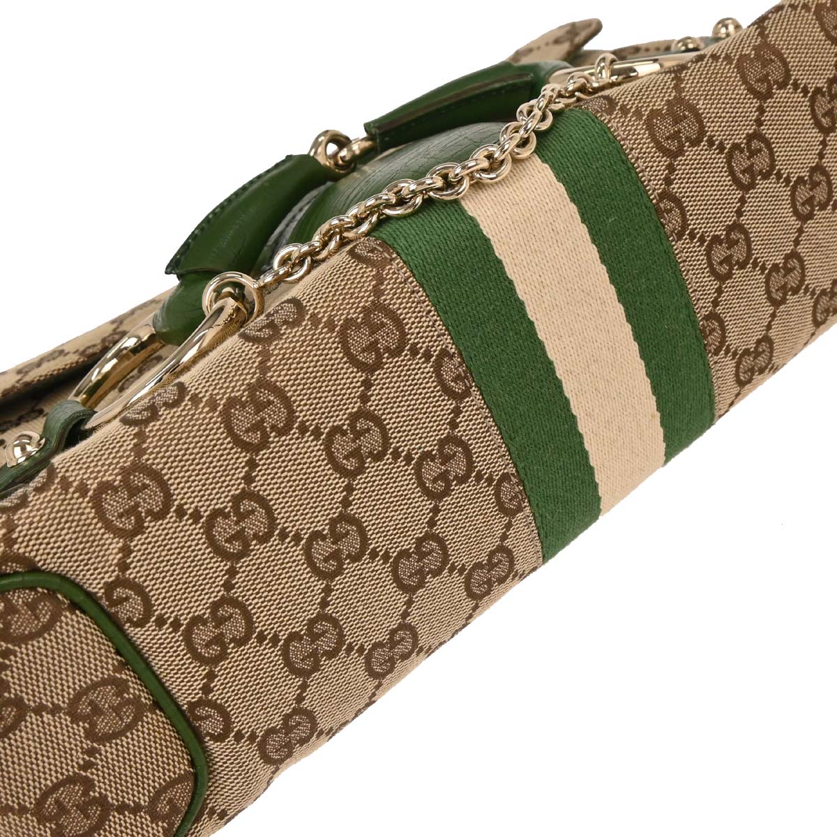 Gucci Beige Canvas GG Horsebit Handbag