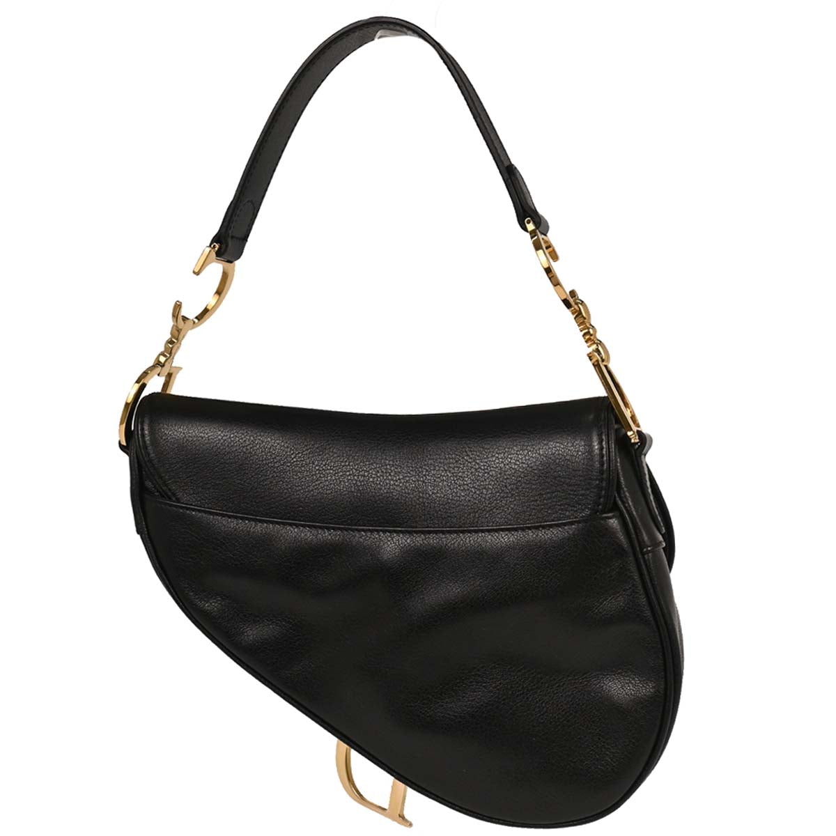 Christian Dior Black Leather Saddle Handbag