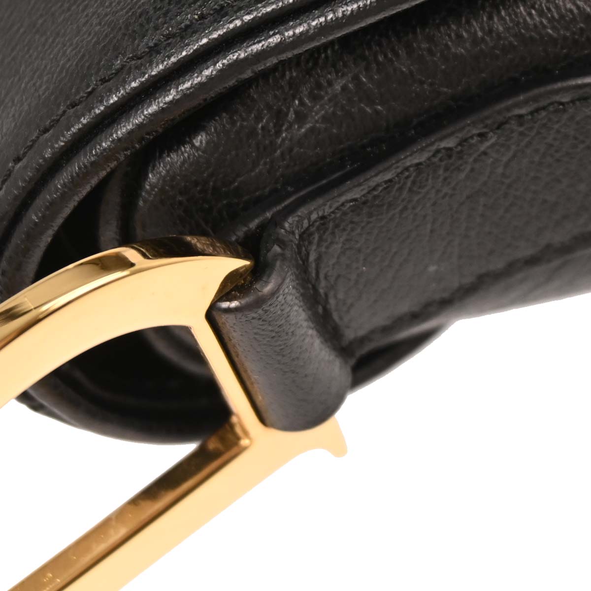 Christian Dior Black Leather Saddle Handbag
