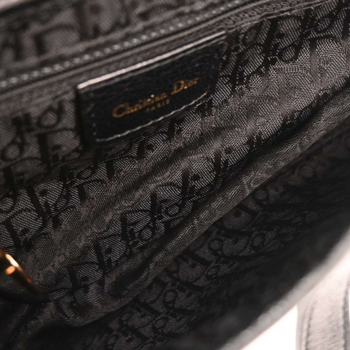 Christian Dior Black Leather Saddle Handbag