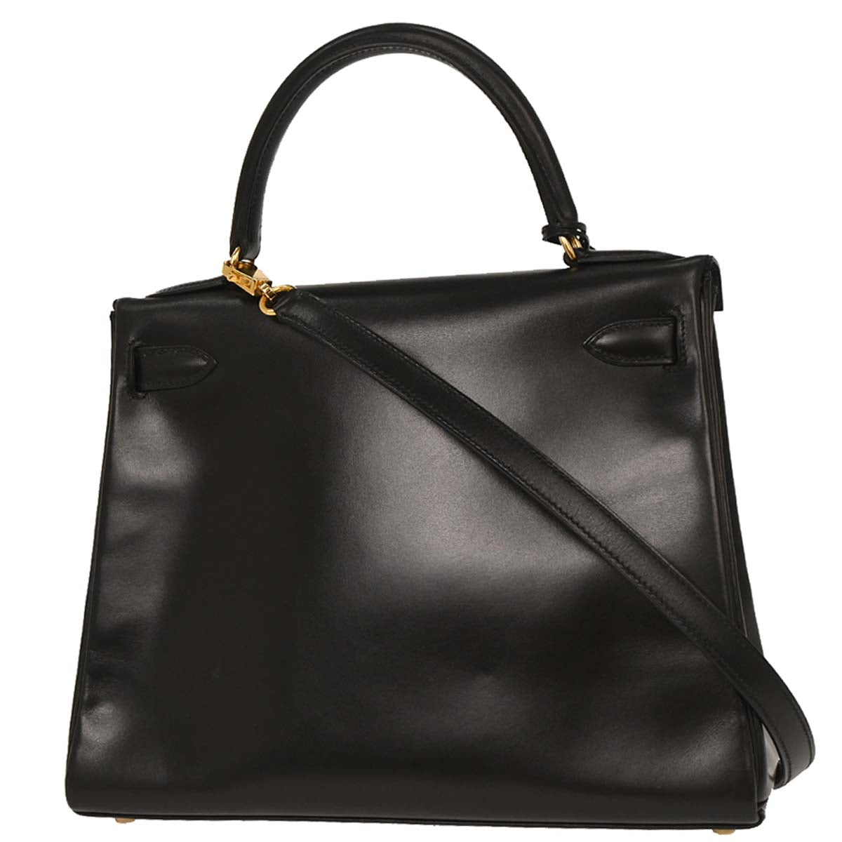 Hermes Black Box Calf Kelly 28 Retourne 2way Shoulder Handbag