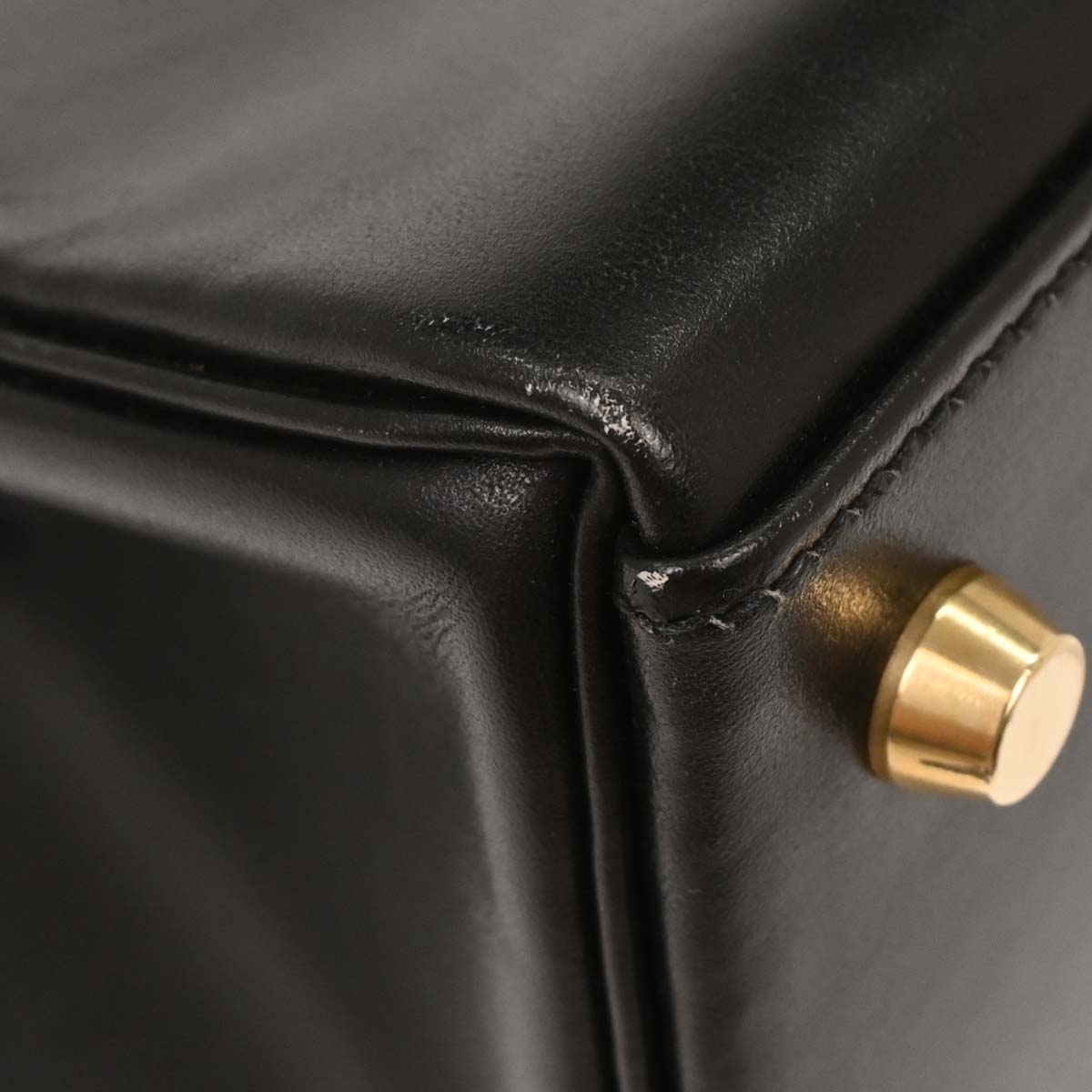 Hermes Black Box Calf Kelly 28 Retourne 2way Shoulder Handbag