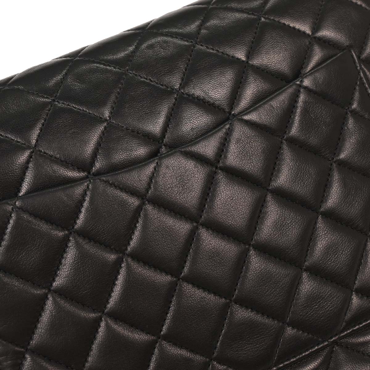 Chanel Black Lambskin Tall Medium Classic Double Flap Shoulder Bag