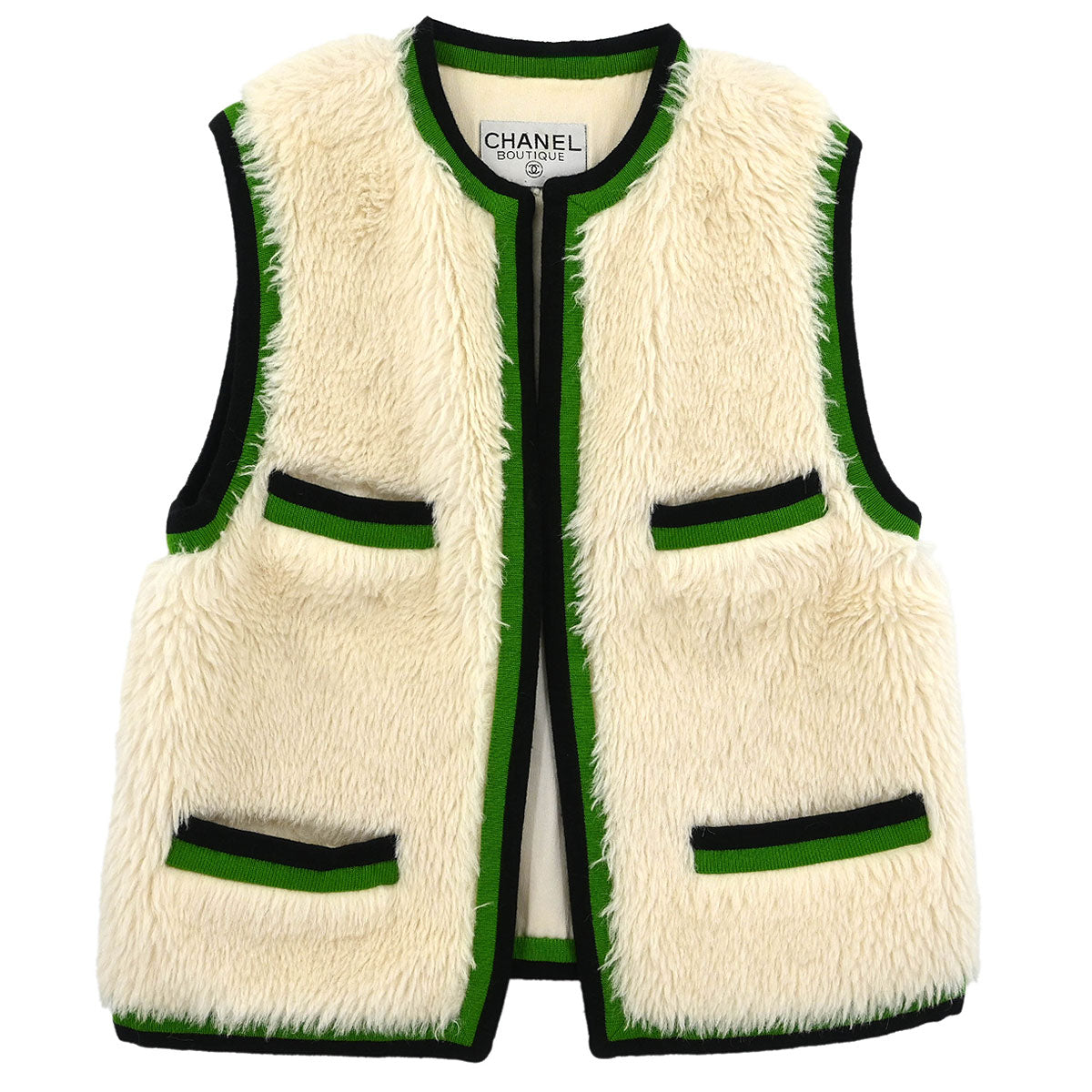 Chanel Sleeveless Vest Jacket White