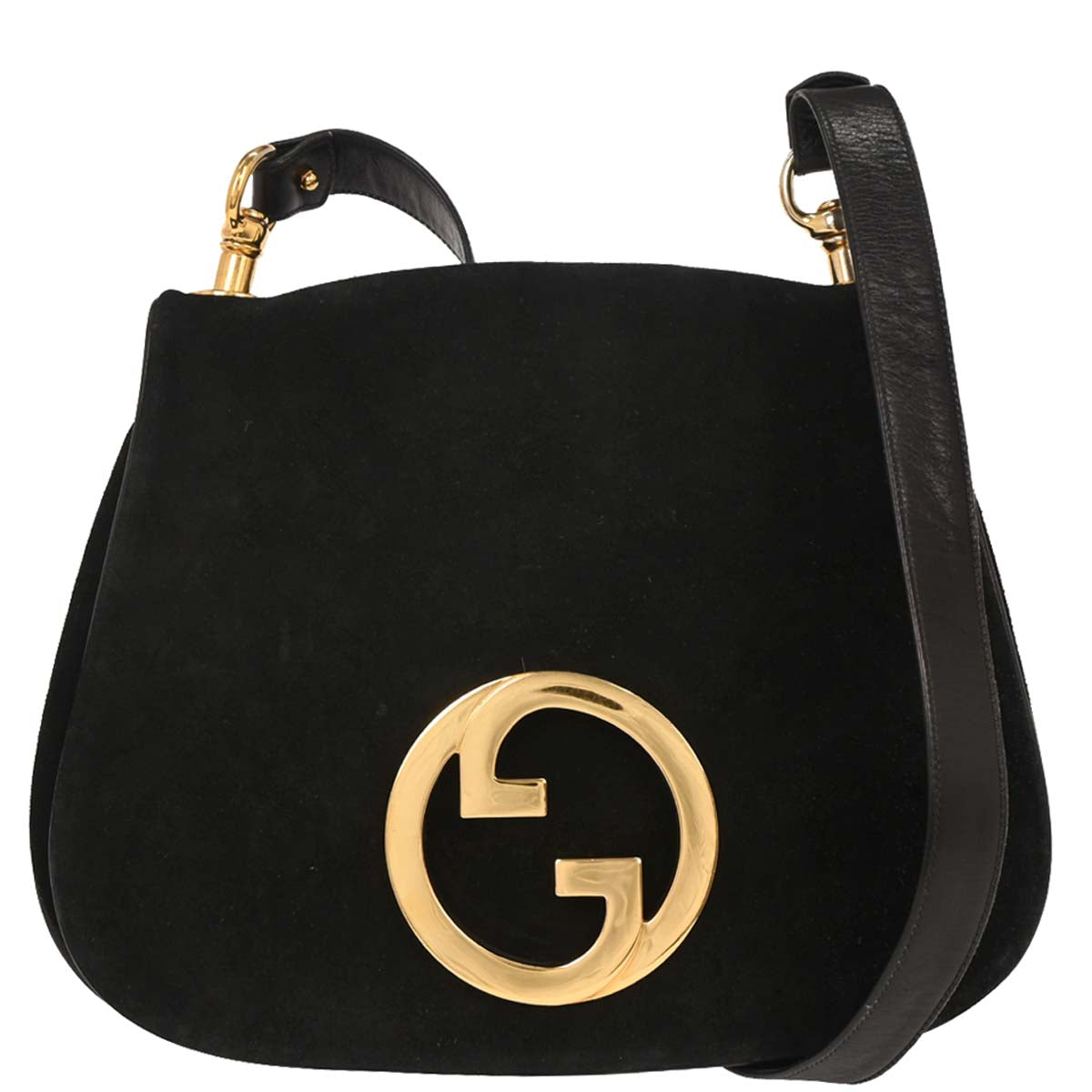 Gucci Black Suede Blondie Shoulder Bag