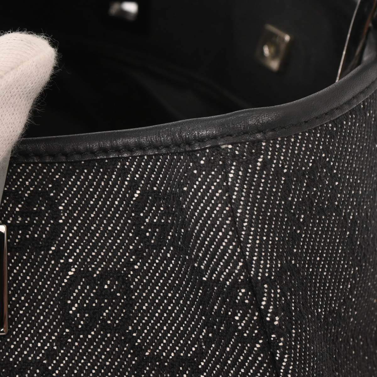 Gucci Black Canvas GG Tote Handbag