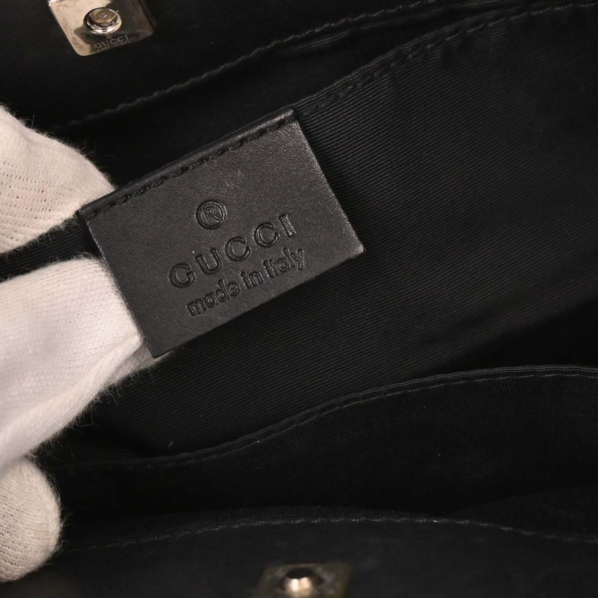 Gucci Black Canvas GG Tote Handbag
