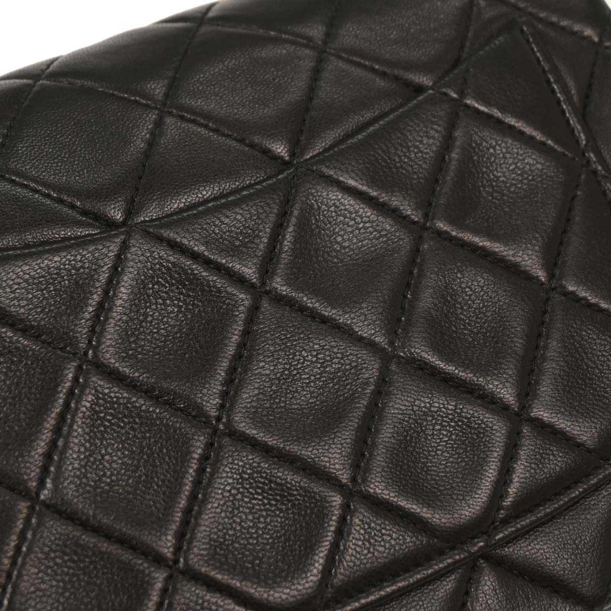 Chanel Black Lambskin Mini Classic Square Flap Shoulder Bag