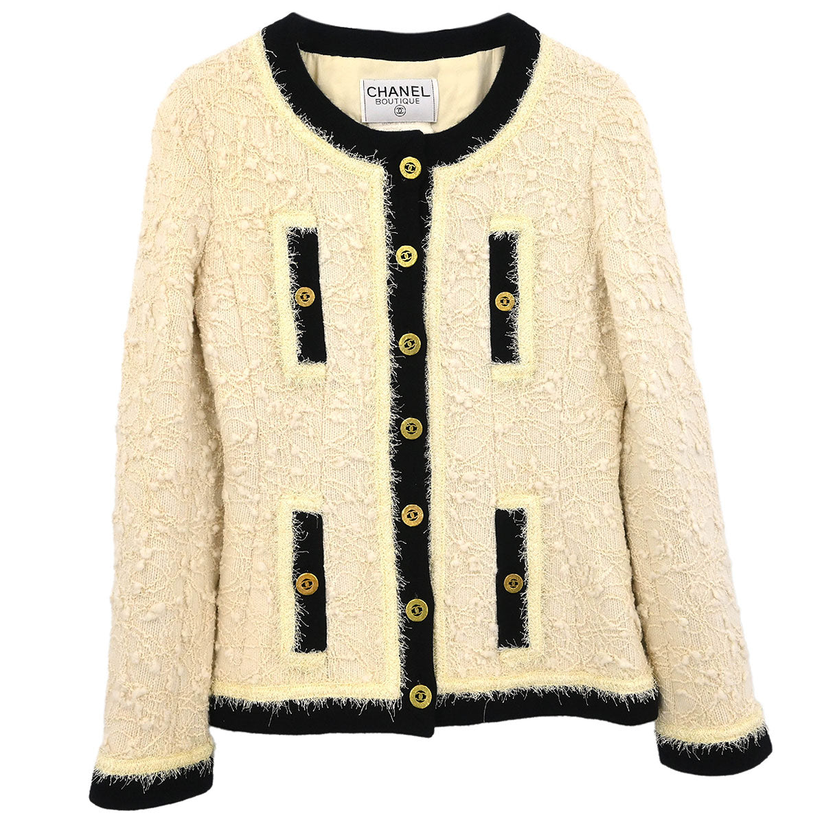 Chanel Single Breasted Jacket White #40